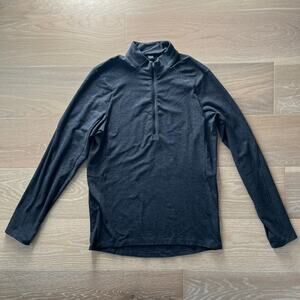 Lululemon Surge Warm 1/2 Zip Small Heathered Gray Black Running Pullover